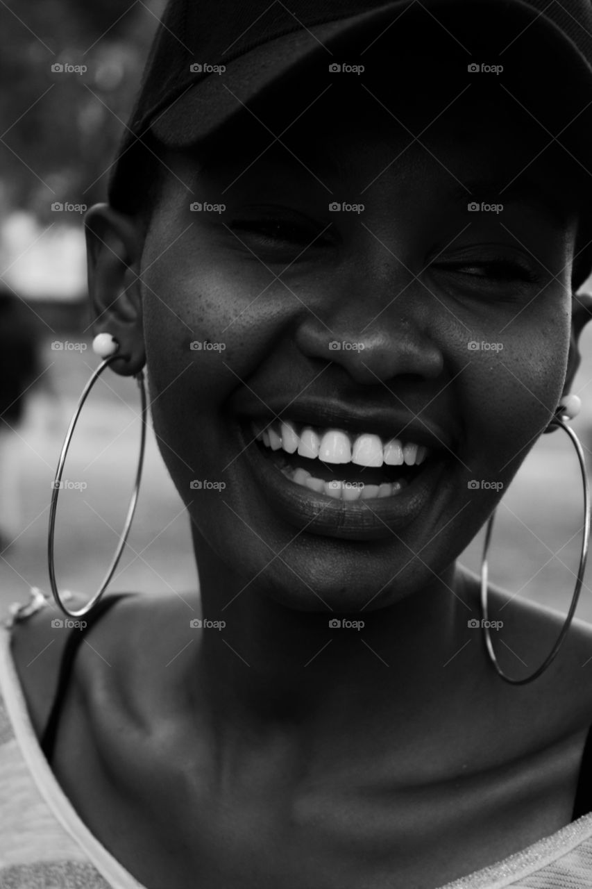 beautiful black girl laughing
