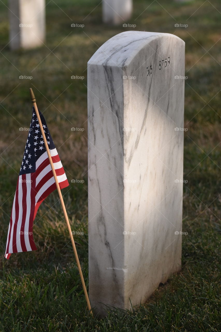 Veterans Tombstone at Arlington National cemetery 