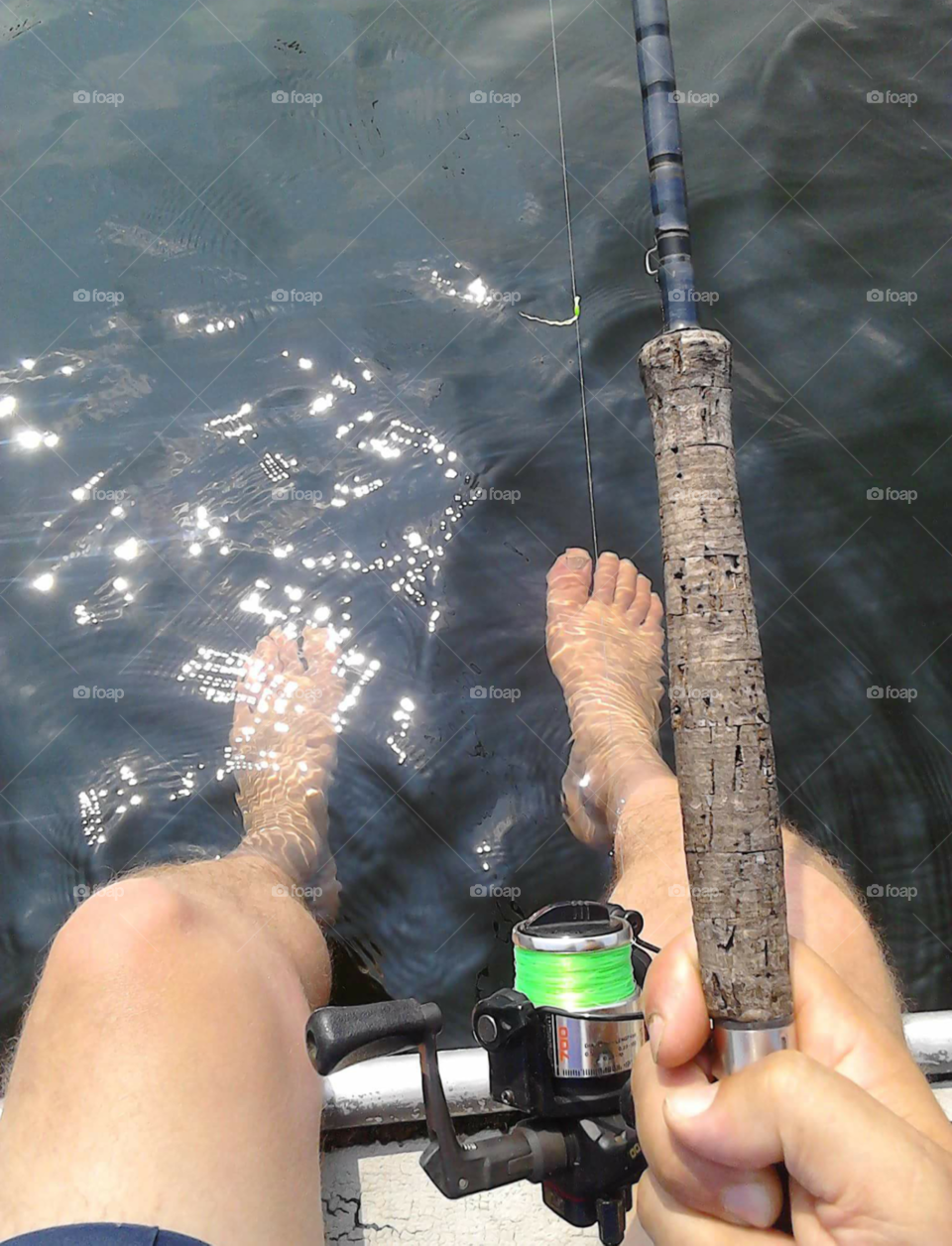 Nothing like cooling off while fishing.