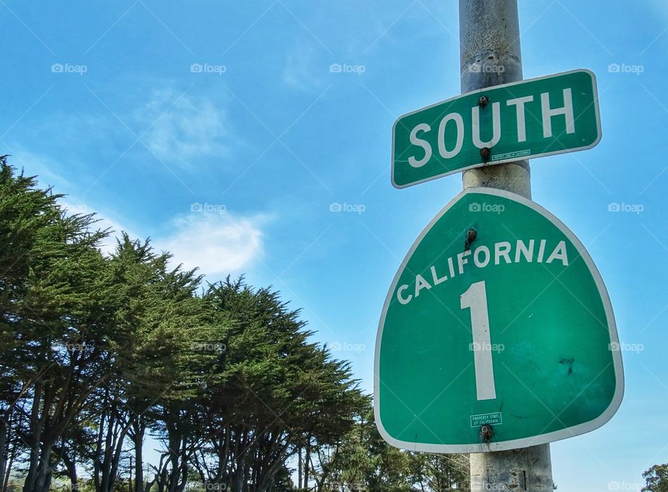 California Highway 1 roadsign