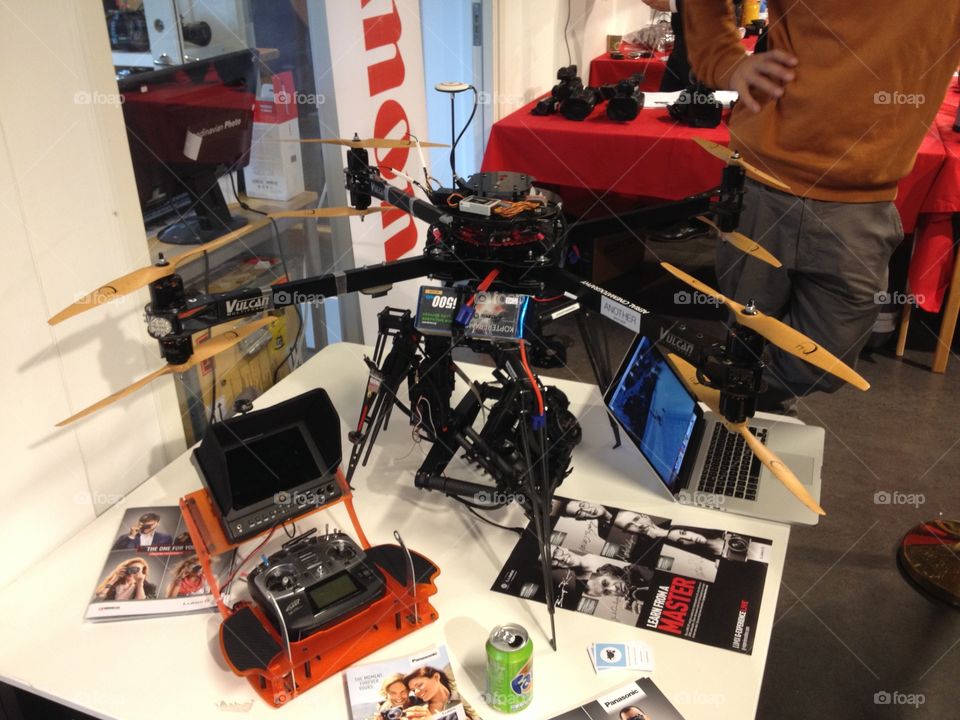 Drone displayed in photostore.