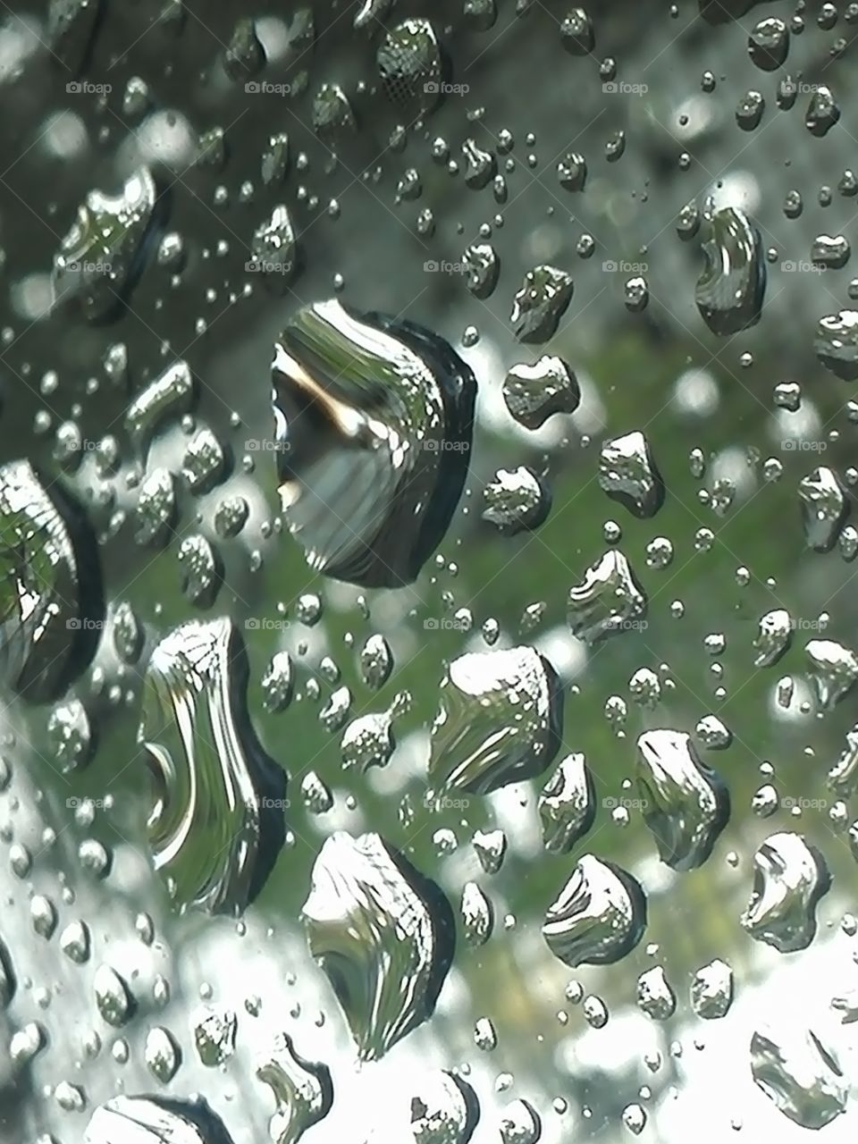 Waterdrops on window glass