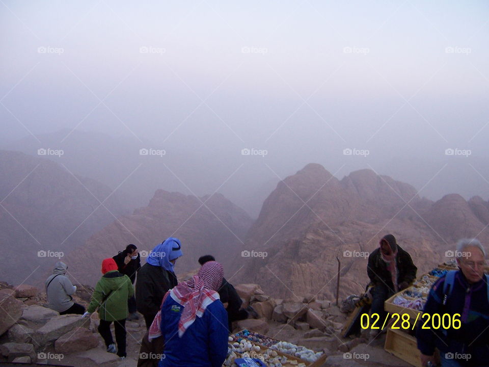 Waiting for sunrise in Mount Sinai 