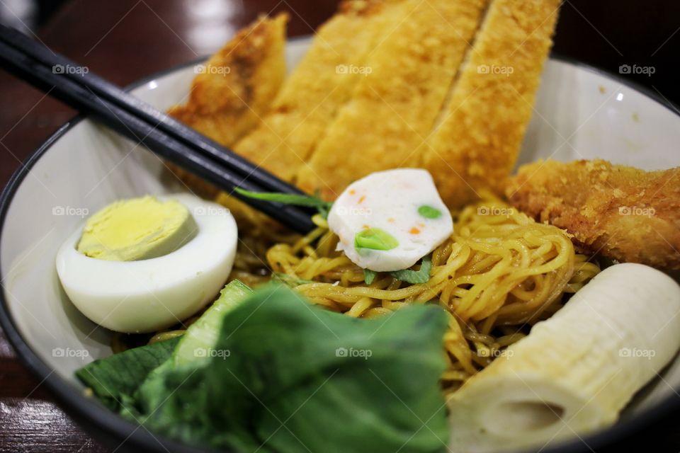 Delicious Ramen with Chicken Katsu