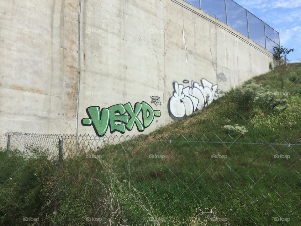 Hillside graffiti.
