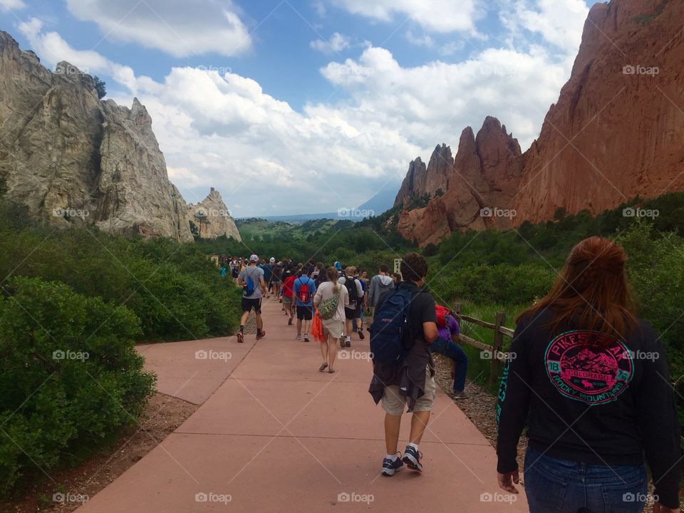 Walking through Garden of the Gods in Manitou Springs Colorado with the Summit Ministries students. 