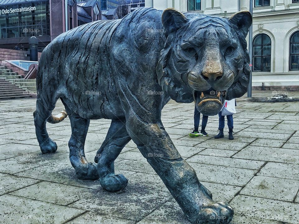 Tiger statue in Oslo 