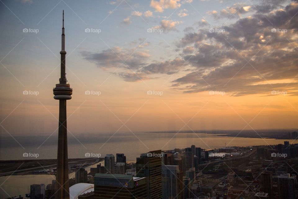 Cn tower at sunset
