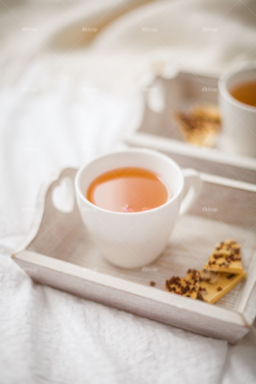 Morning breakfast in bed