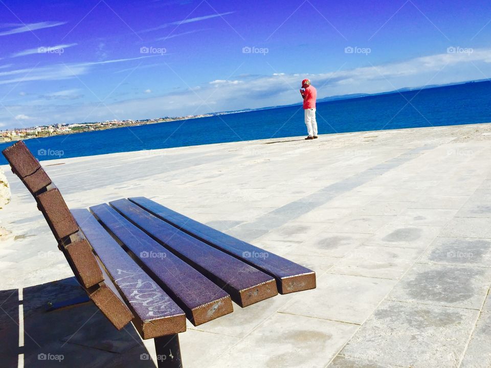 Chair with a nice view. Lisboa beach !