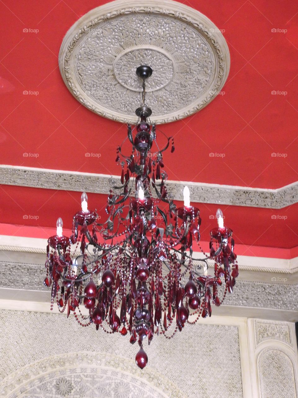 Red chandelier