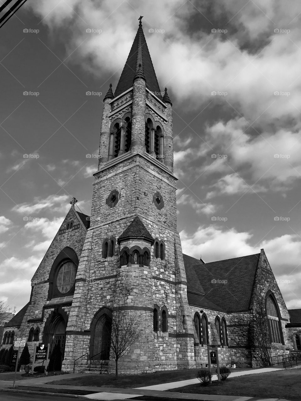Trinity Episcopal Church in noir filter