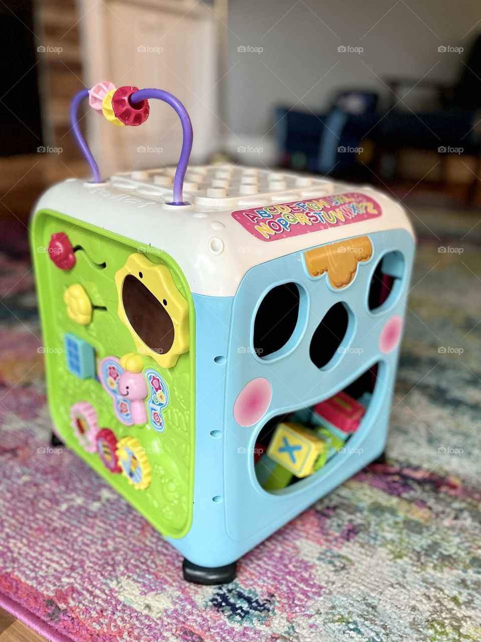 Activity Cube For Infants, Keeping Baby Busy, Four Sided Activity Cube 