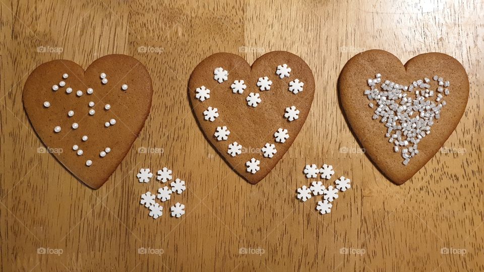 Decorated gingerbread cookies for Santa 