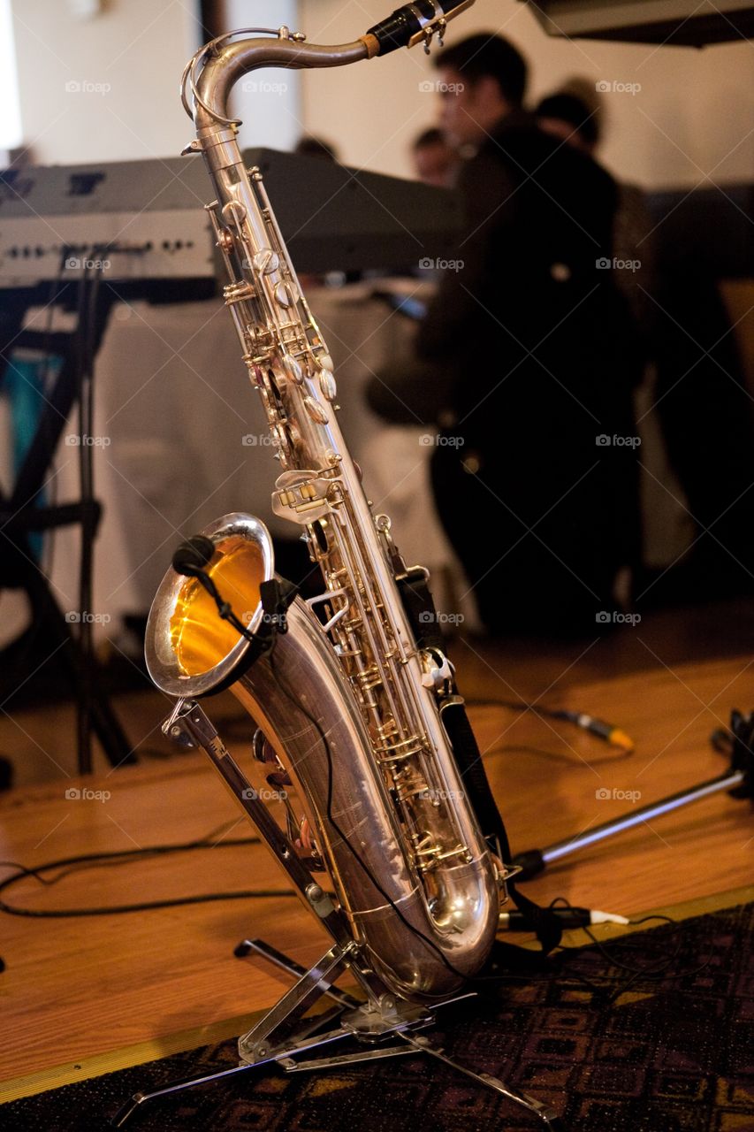Saxophone on stand 