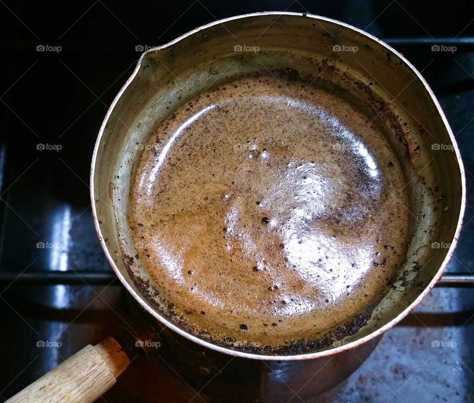 Coffee rising in a coffee pot