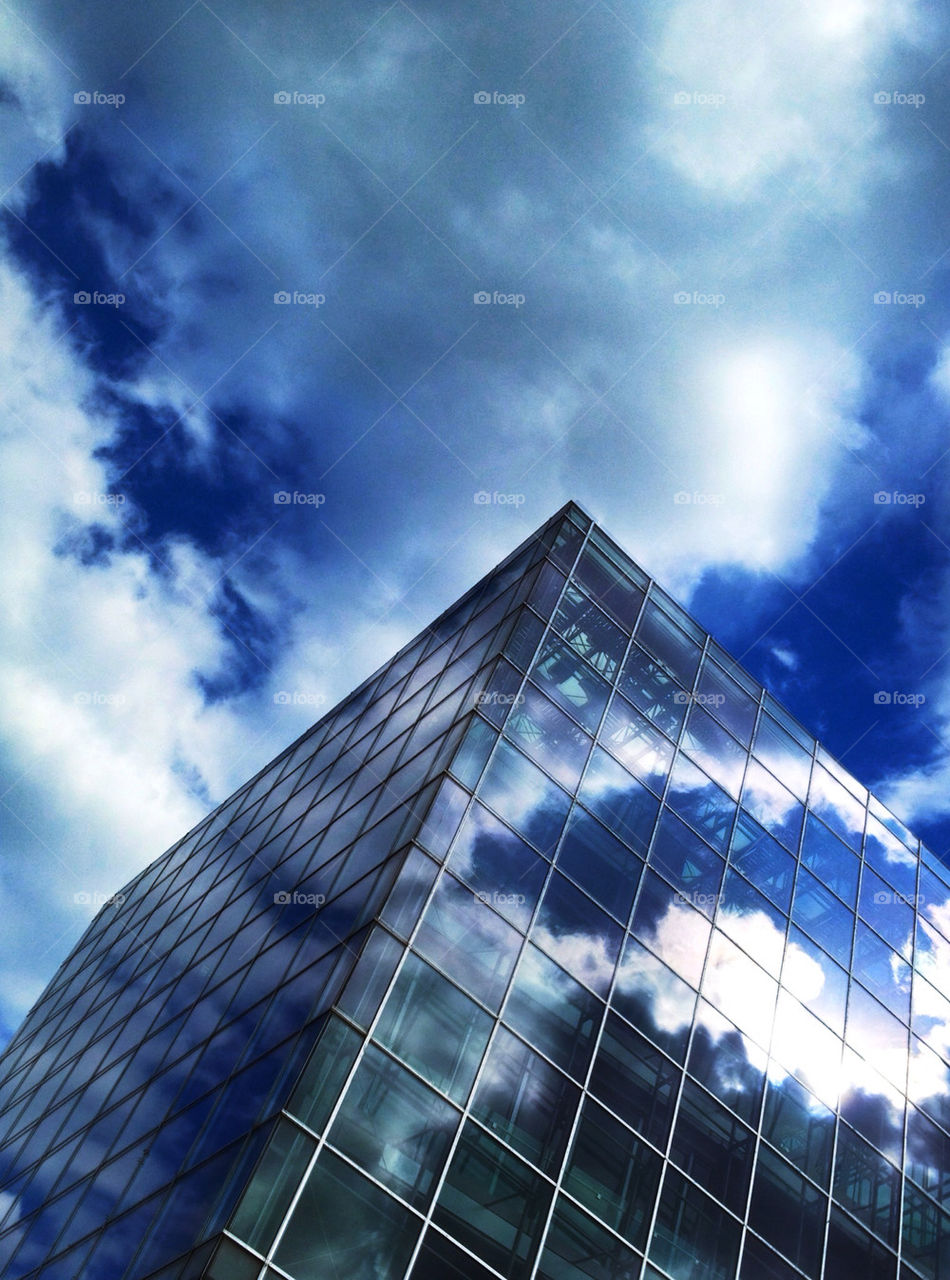 sky glass clouds building by cyrano