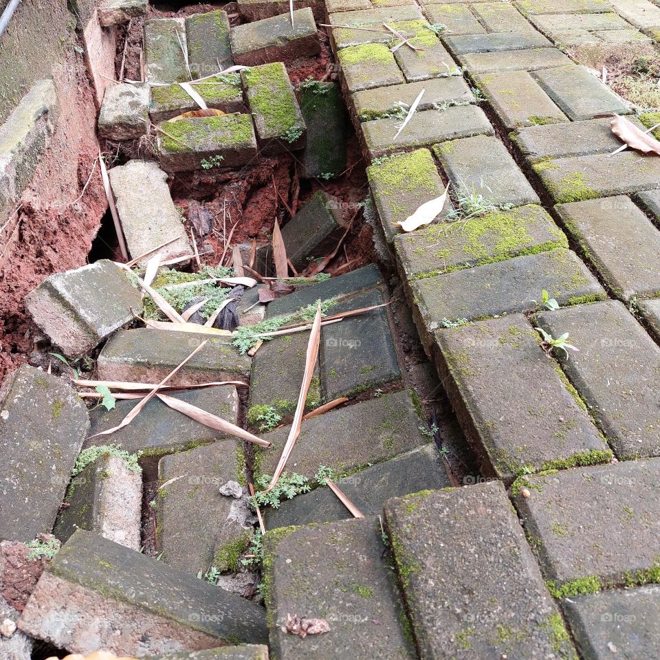 landslide caused by erosion