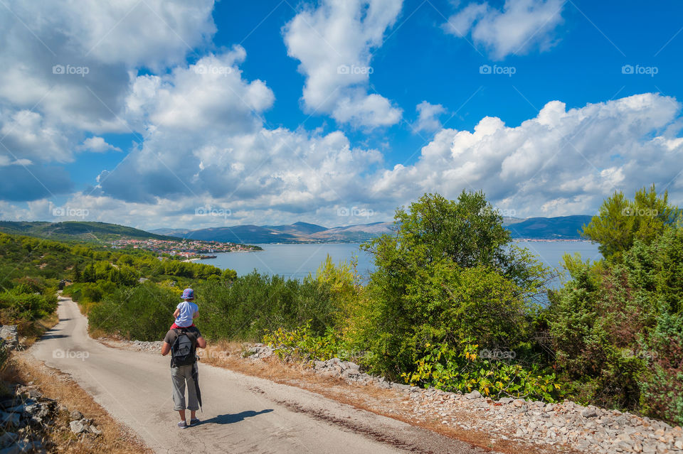 Admiring the view of Croatian coastline. Europe.