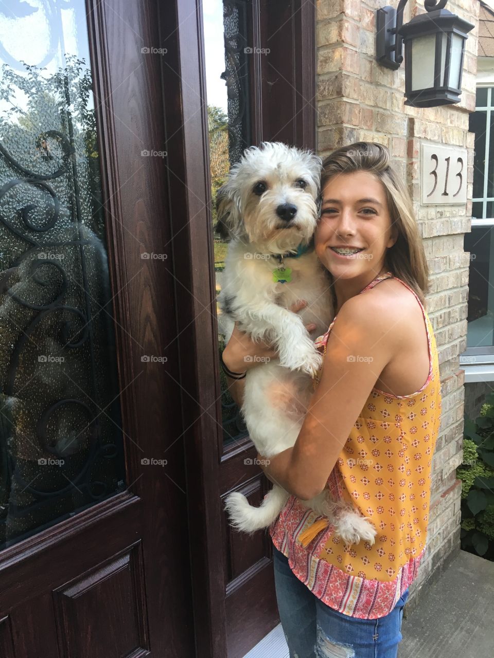 Girl and dog