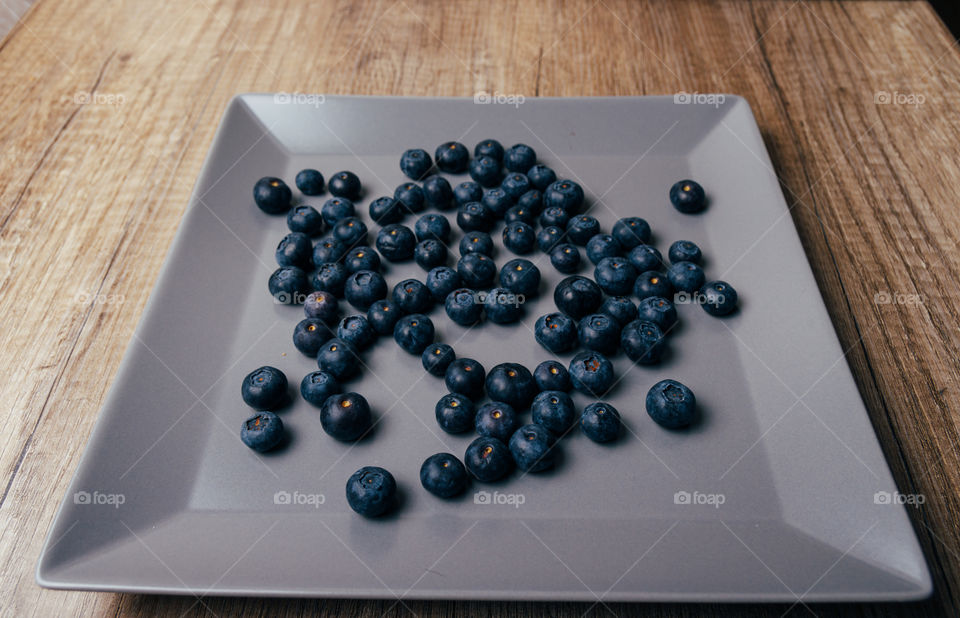 Blueberries in the plate