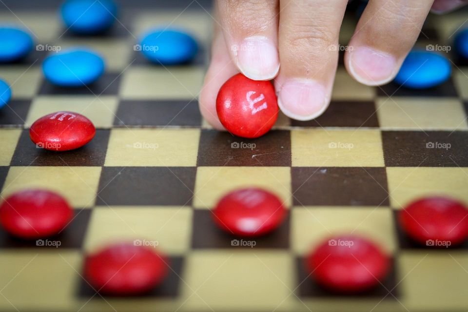 Playing checkers with M&Ms