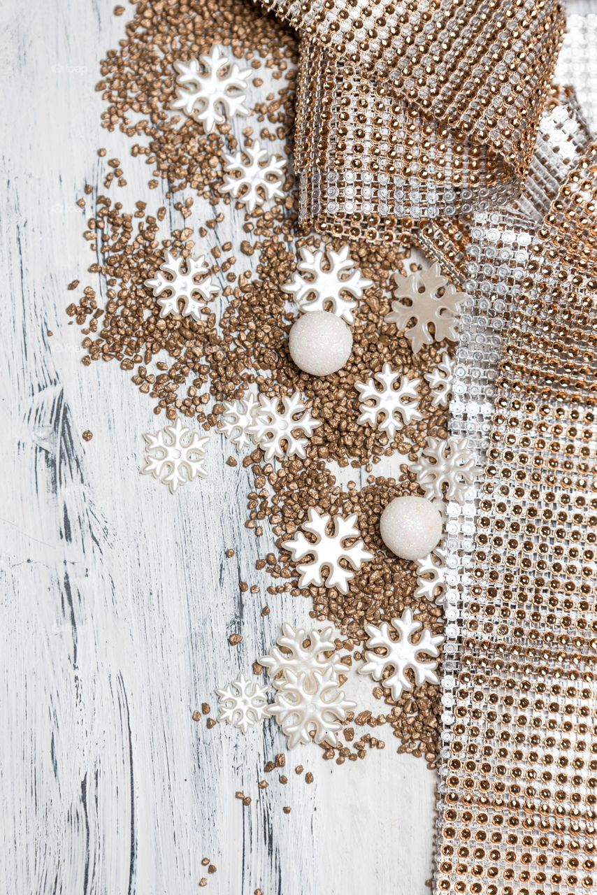 white and golden christmas background