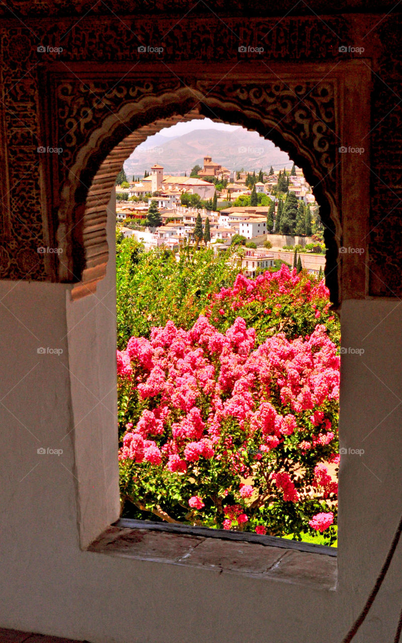 The View to the Palace Gardens - Granada, Spain