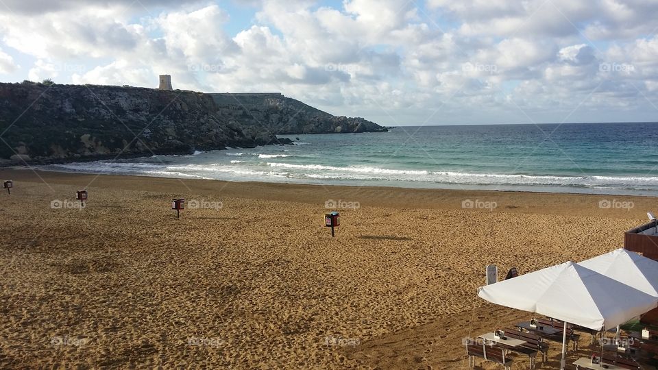 Deserted beach on Christmas morning