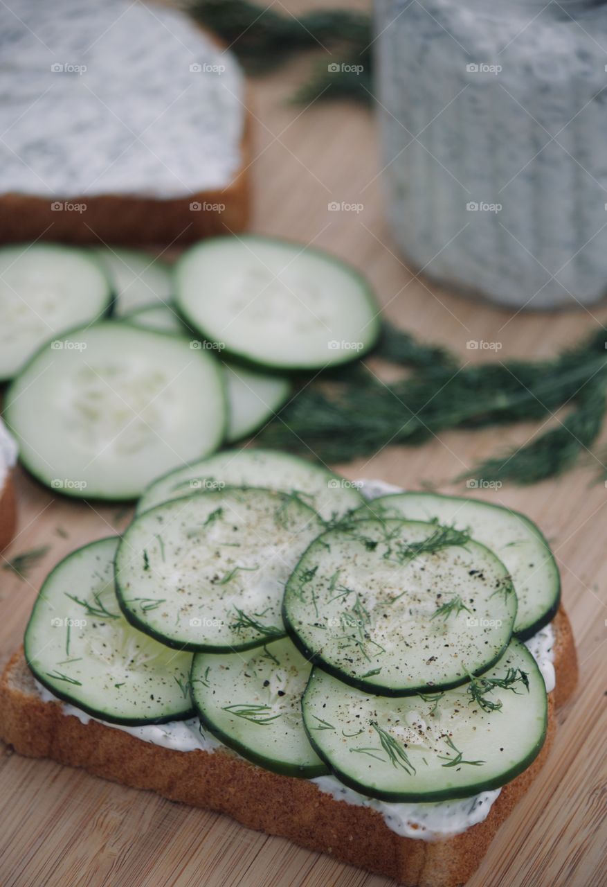 Cucumber and dill sandwiches 