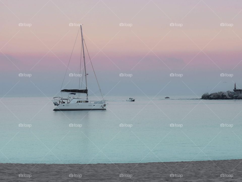 Atardecer en el barco