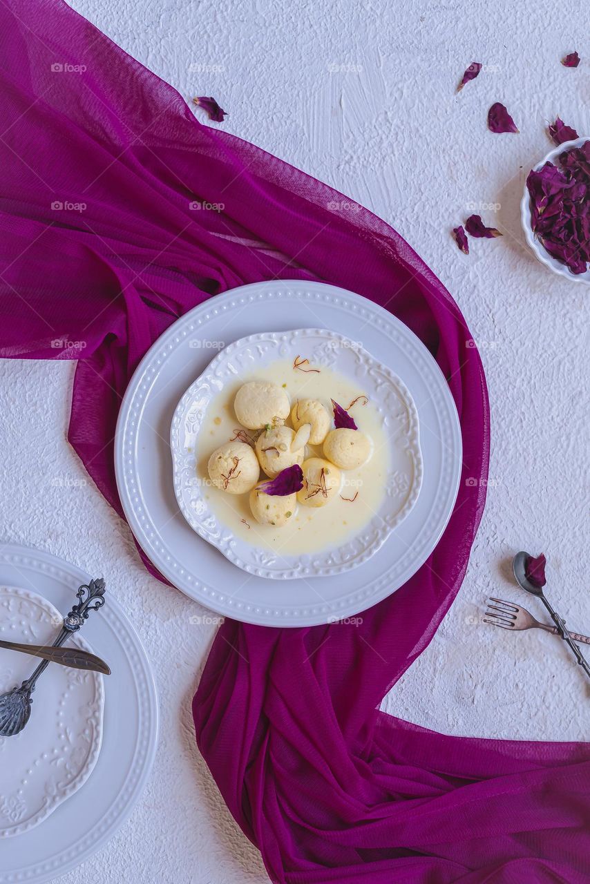 Rasmalai, an Indian sweets.