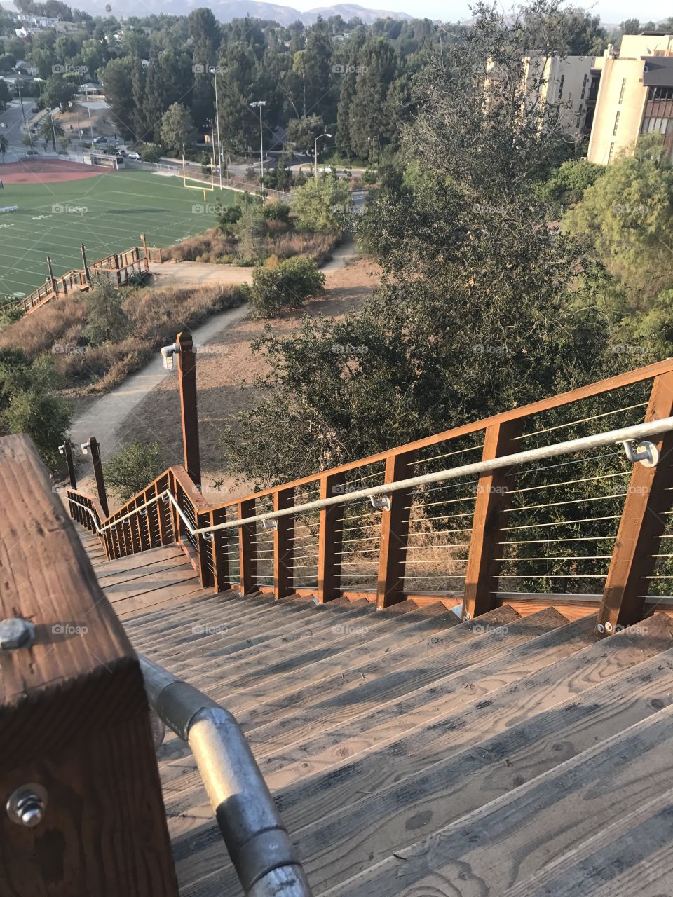 Zig zag stairs in park