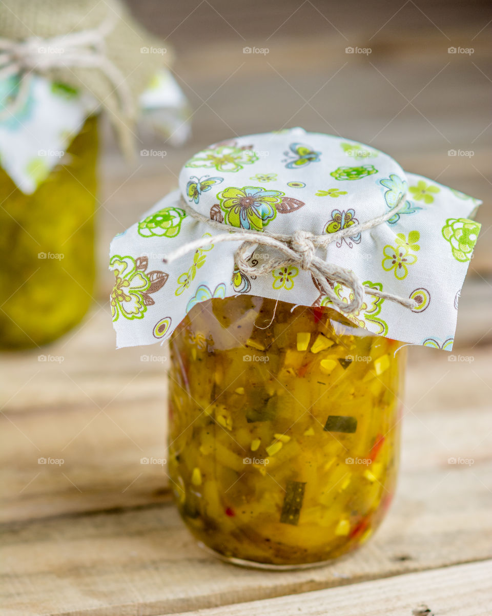 Zucchini Relish in a Mason Jar