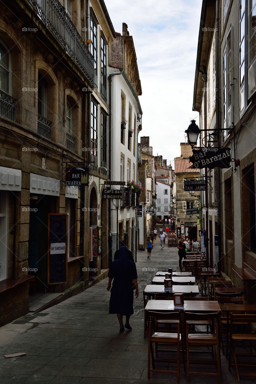 Raíña Street, Santiago de Compostela, Galicia, Spain.