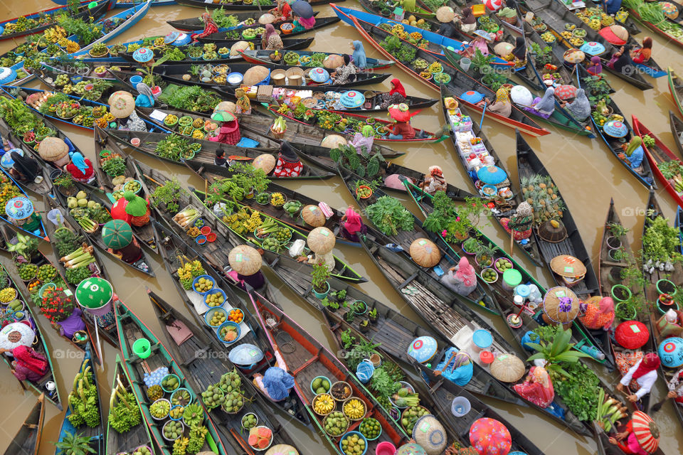 Lok Baintan Floating Market at Banjarmasin, South Borneo, Indonesia.