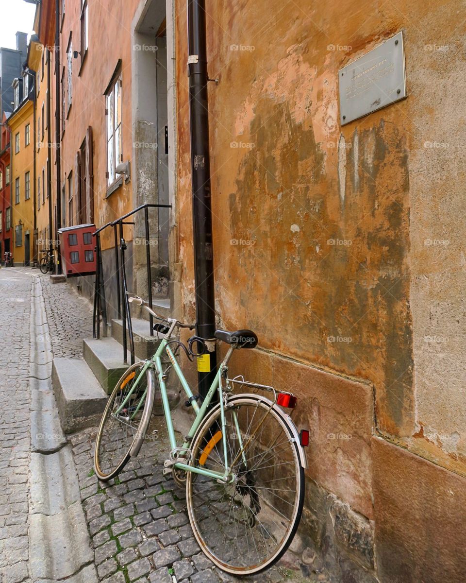 Bicycle  on old narrow street