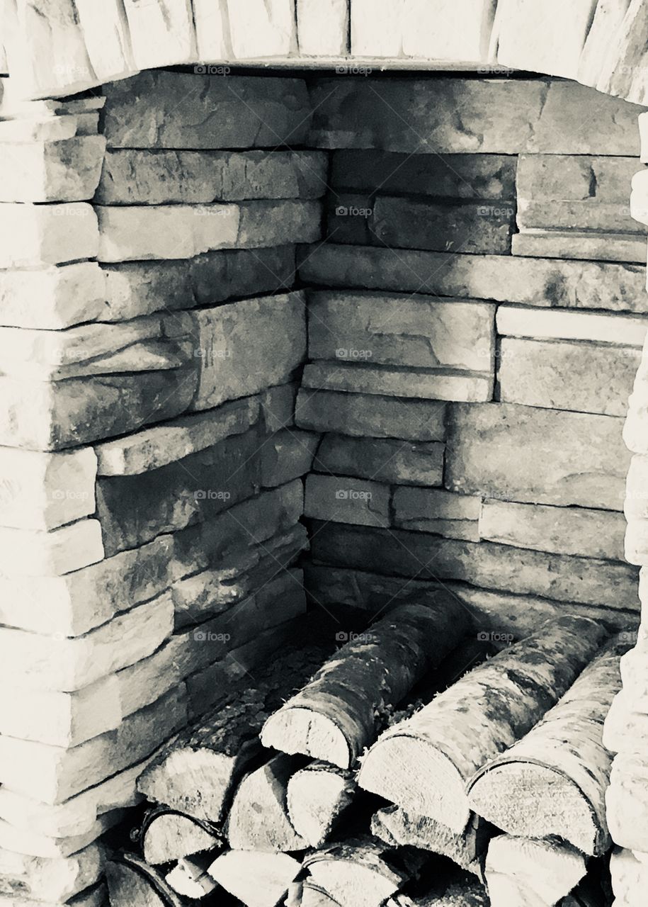 Firewood in black and white 
