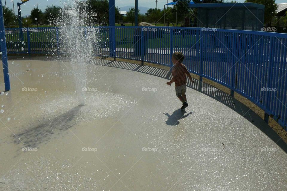 Playing in water