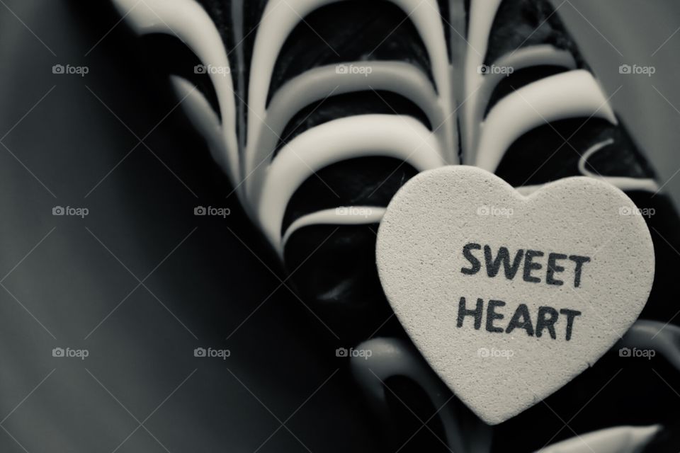 Monochromatic Sweet Heart Brownie Treat 