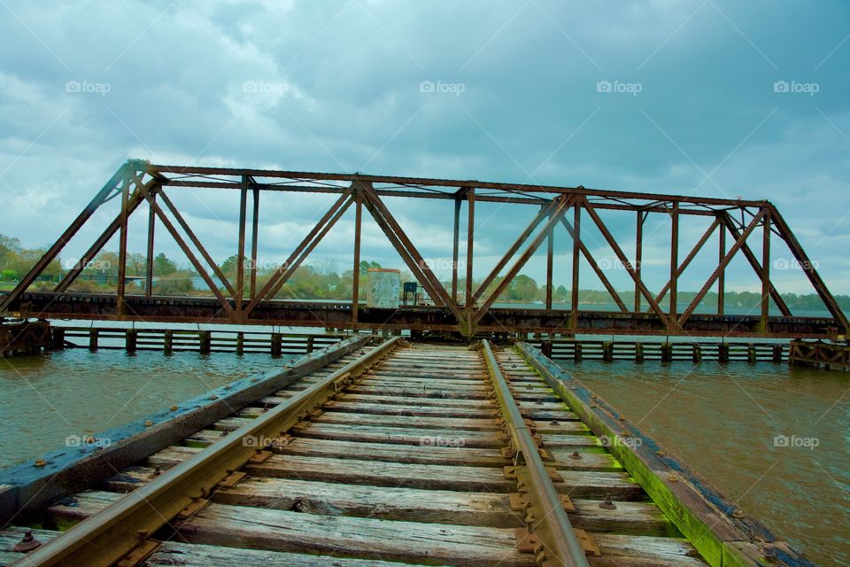 Railroad bridge across the Pamlico River in Washington, NC