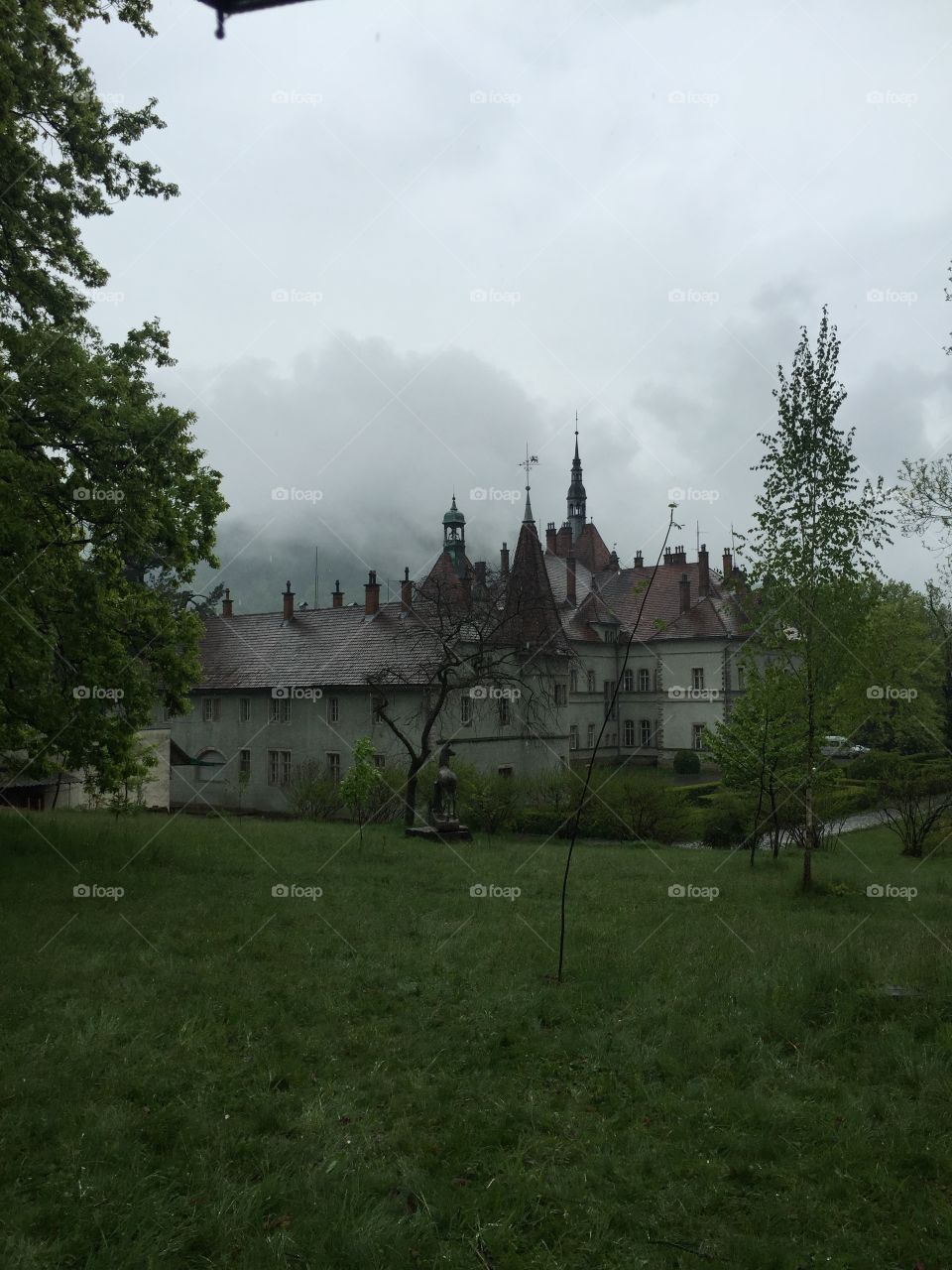 Schönborn castle after rain