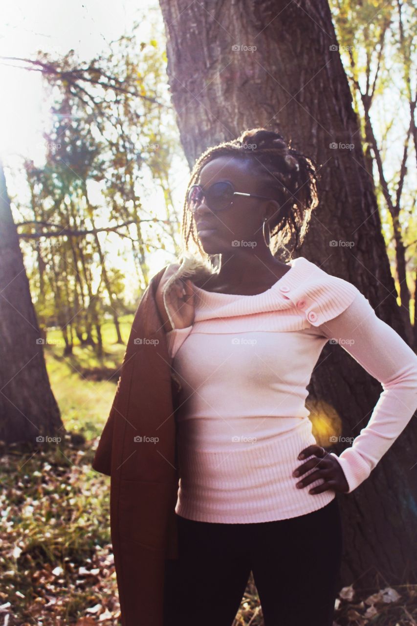 Strong and beautiful, modeling in the sunshine 