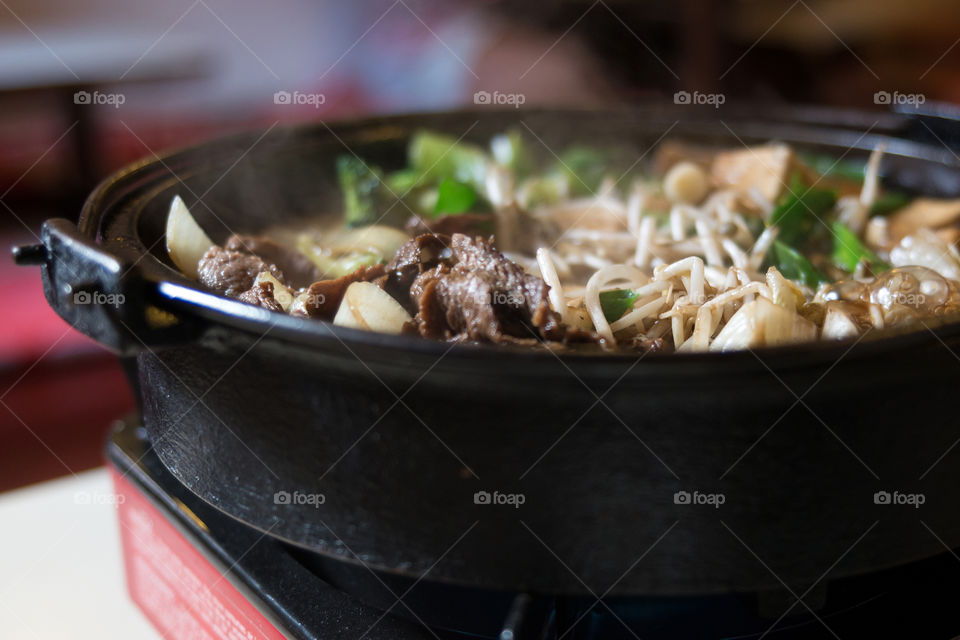 Sukiyaki in bowl