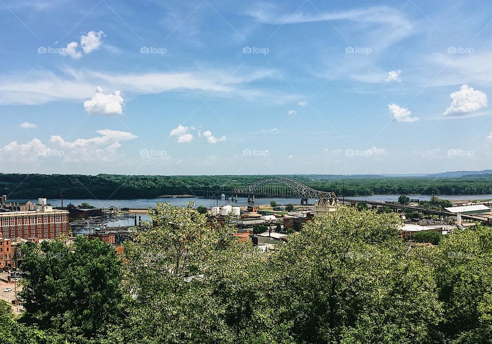 View of the Mississippi River in Dubuque, Iowa 