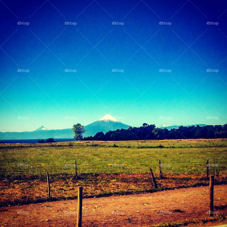 Osorno Volcano. This volcano is in the south of Chile, it's really beautiful and it seems like it rules all the place 