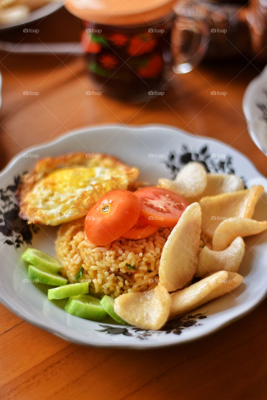 Friedrice, the traditional food of indonesia