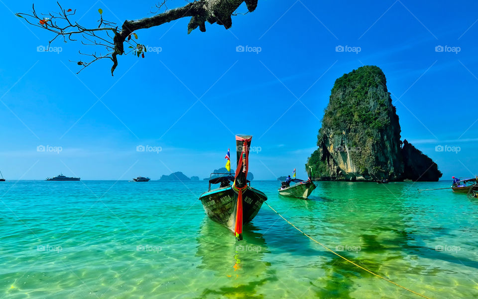 Thiland boat. Beach. Phuket. Phi phi island. Summer