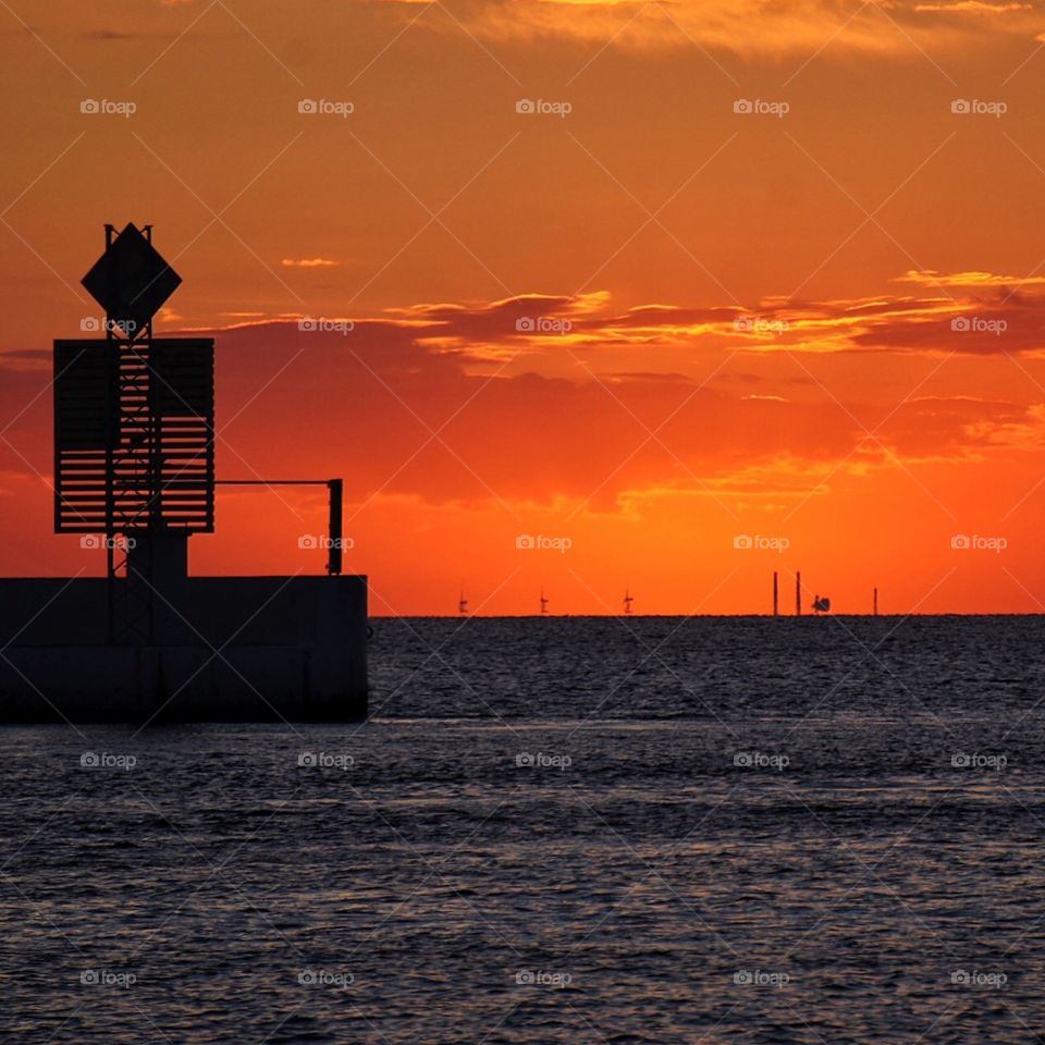 Sunset in the harbour