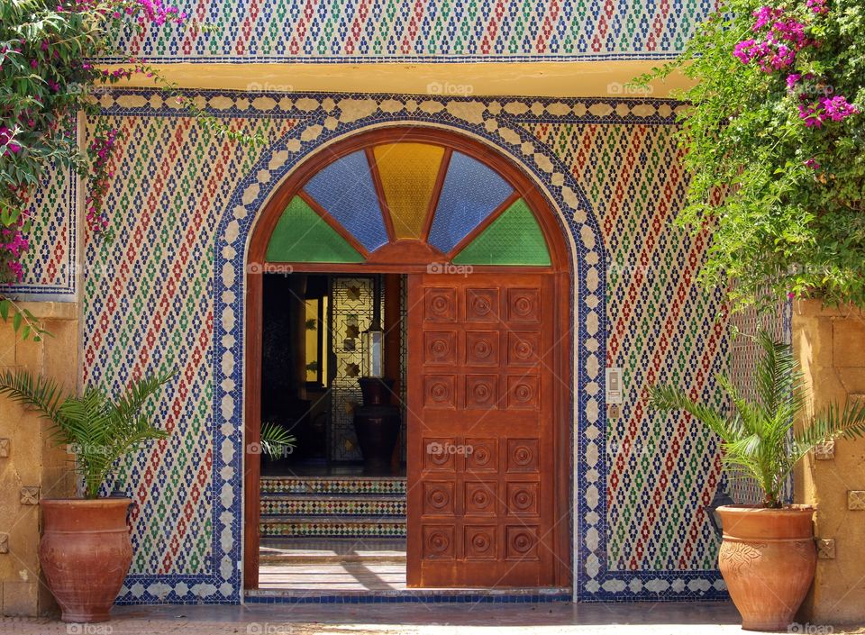 Hotel door in Essaouira, Morocco